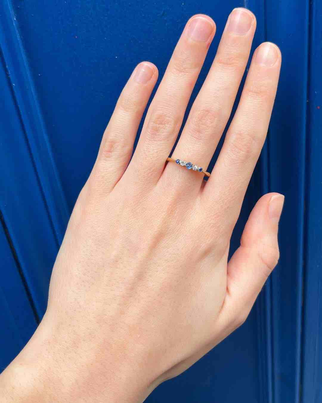 Bague rivière Diamants &amp; Saphirs "Louisa"