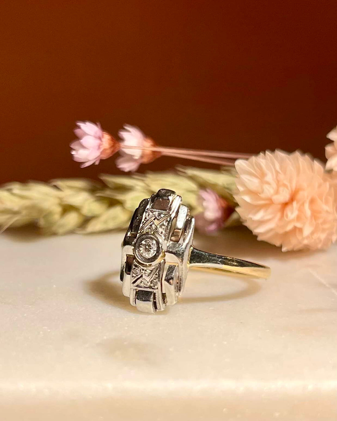 Bague Vintage Art-Déco Diamants &quot;Milena&quot;