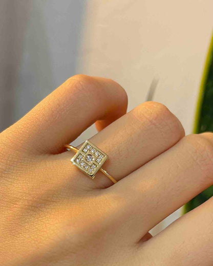 Bague Vintage Diamants 0.14 Carat &quot;Gwenaëlle&quot; - Elliade Paris