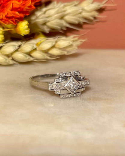 Bague Vintage Art Déco Diamant &quot;Éloine&quot;