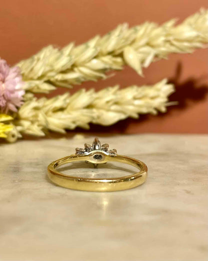 Bague Vintage Diamants Fleur &quot;Aurelys&quot; - Elliade Paris