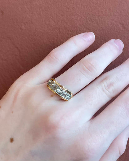 Bague Art-Déco Rivière Diamants &quot;Gema&quot;