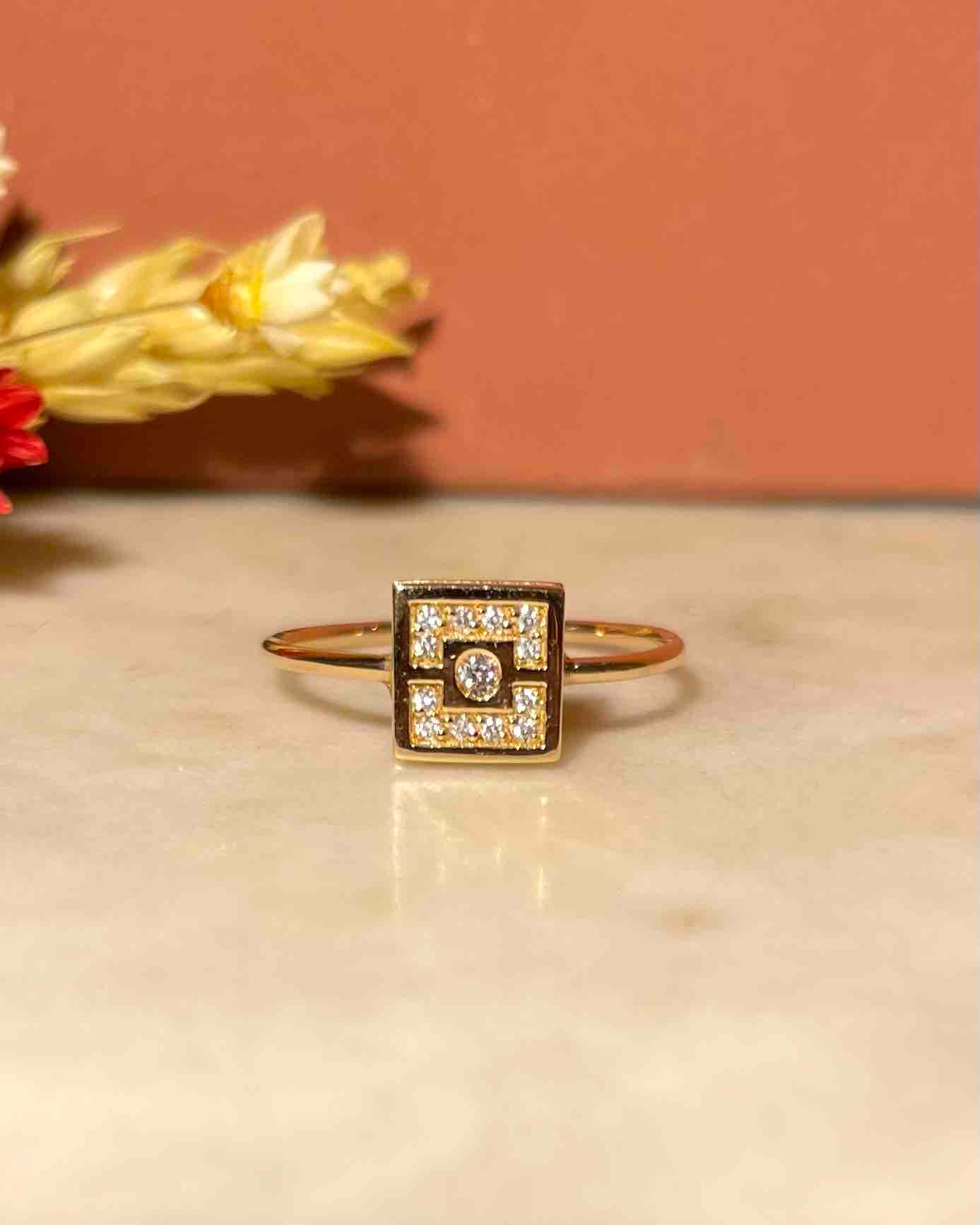 Bague Vintage Diamants 0.14 Carat &quot;Gwenaëlle&quot;