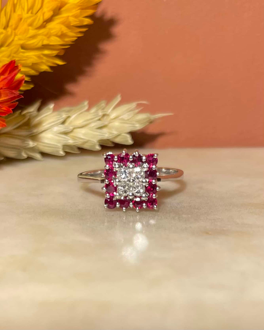 Bague Damier Rubis &amp; Diamants &quot;Briar&quot;