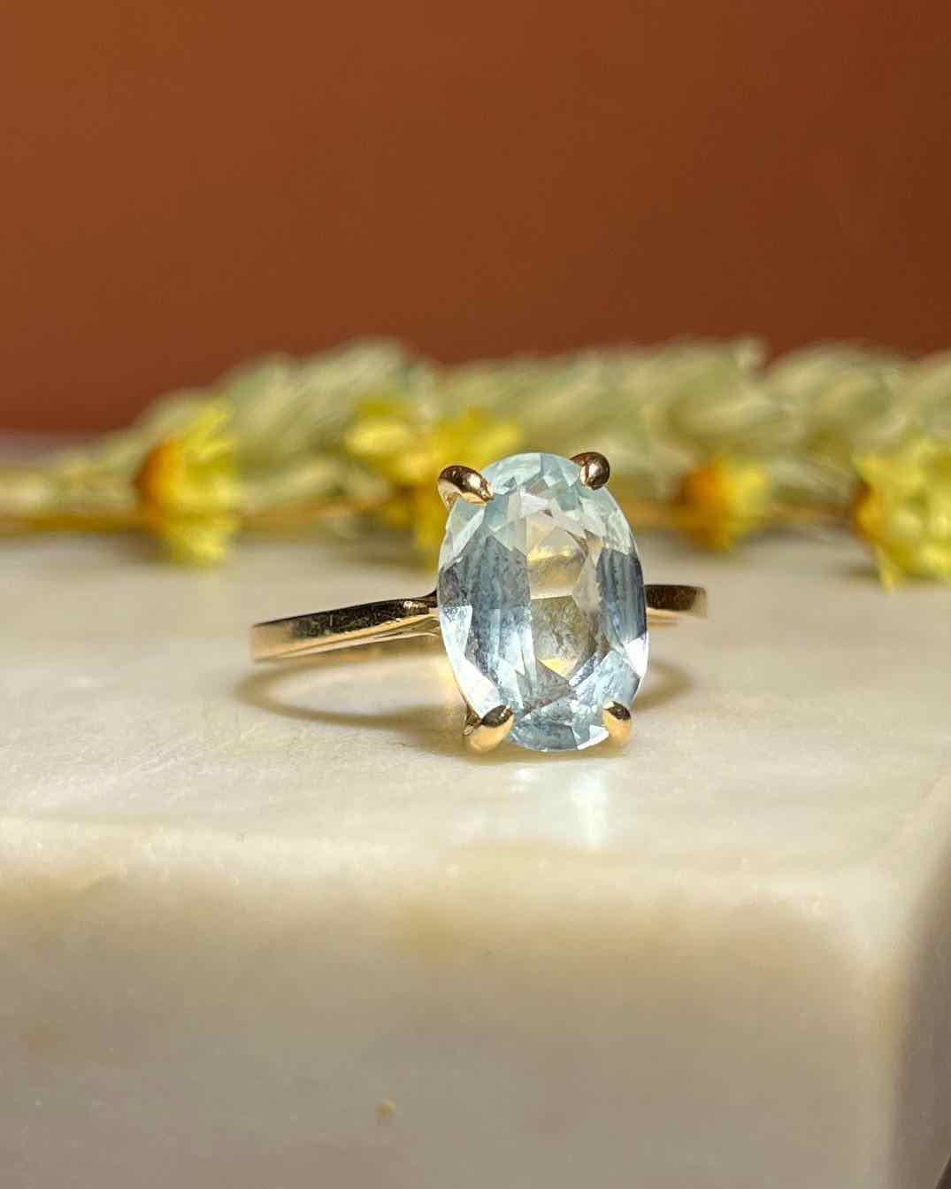 Bague vintage Aigue-Marine &quot;Ellen&quot;