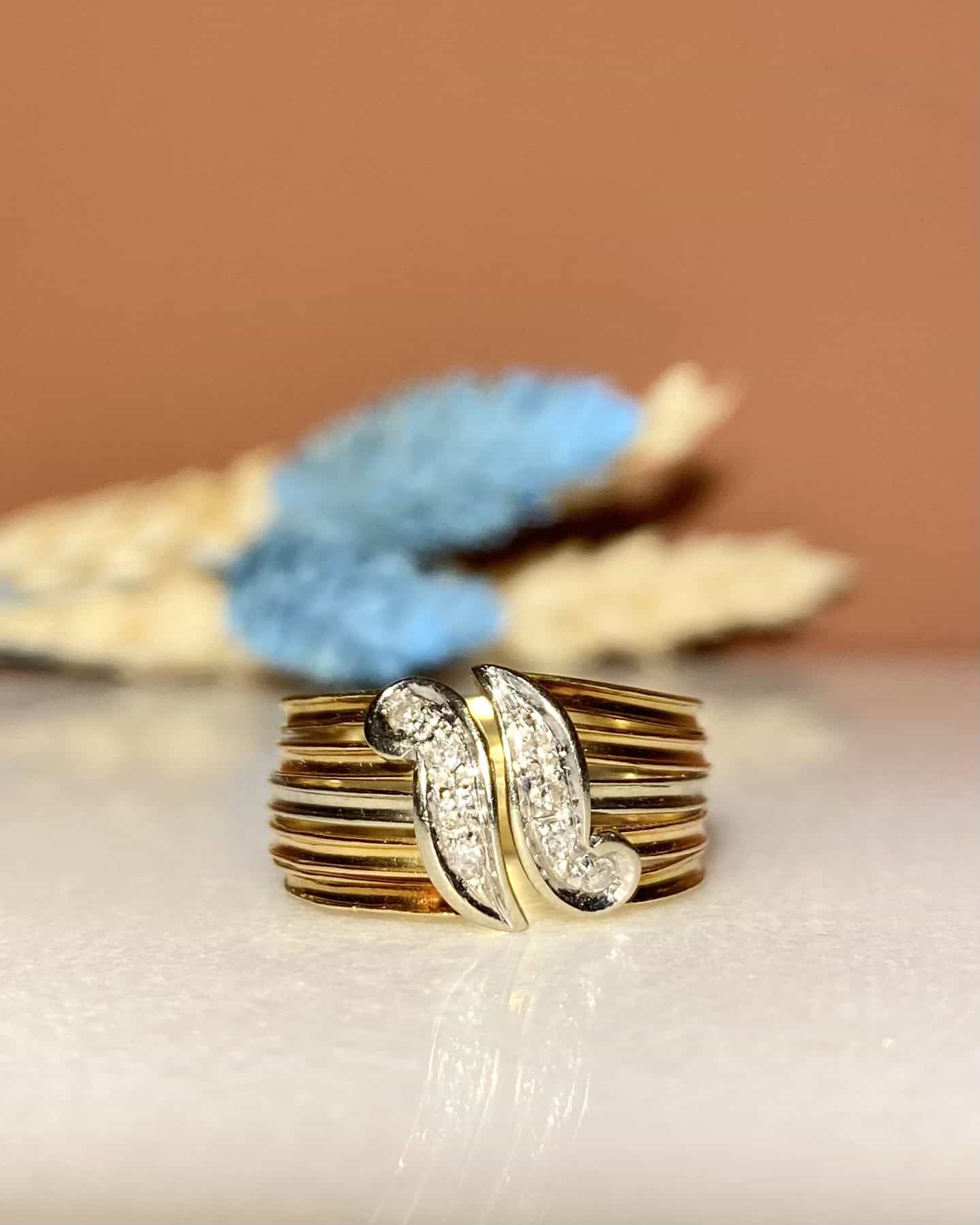 Anillo brazalete de 8 diamantes "Clem"