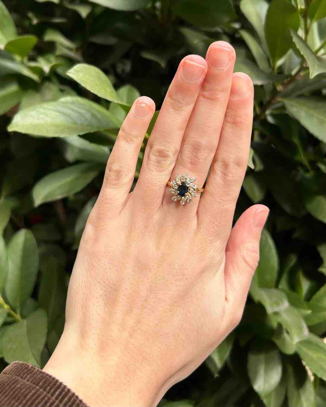 Bague Marguerite Saphir &amp; Diamants "Blanche"