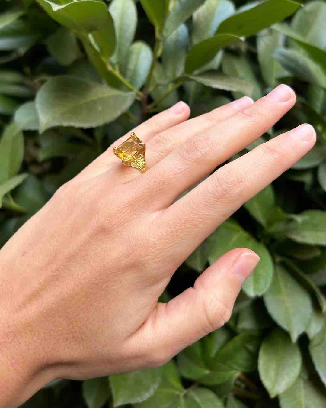 Bague citrine cocktail "Noémie"
