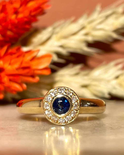 Bague jonc Saphir &amp; Diamants &quot;Nadège&quot;