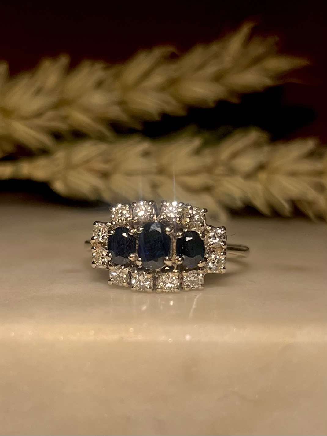 Bague Trilogie Saphirs et Diamants &quot;Juliane&quot;