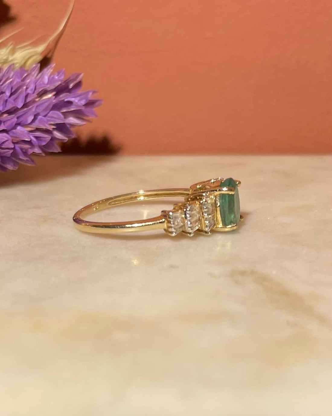Bague Trilogie Emeraude &amp; Diamants &quot;Denise&quot;
