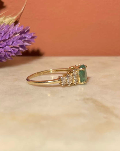 Bague Trilogie Emeraude &amp; Diamants &quot;Denise&quot;