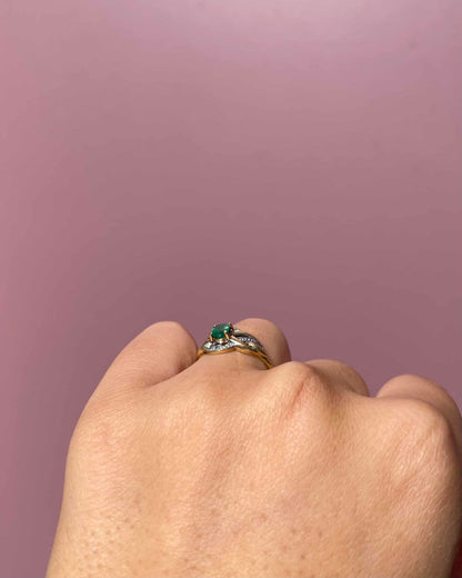 Bague Tourbillon Émeraude 0.30 carat &quot;Lorna&quot;