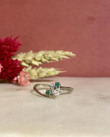 Bague Vintage Émeraudes &amp; Diamants &quot;Kelani&quot; - Elliade Paris