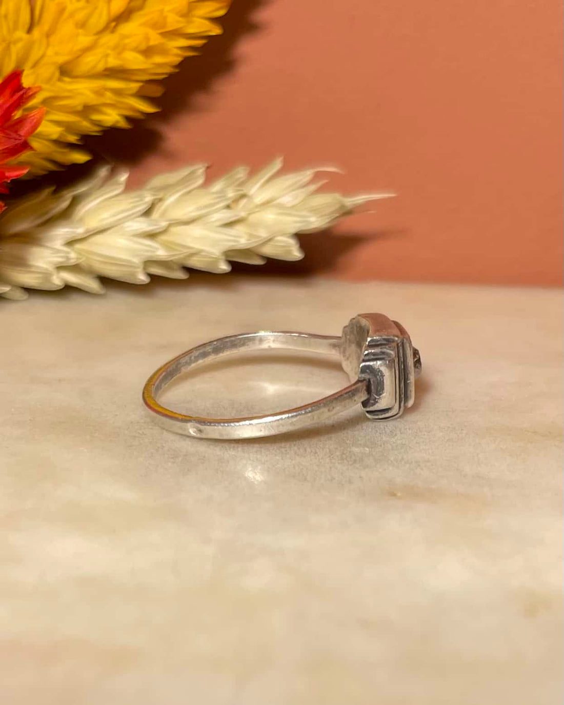 Bague Art déco Argent massif &amp; Diamant 0.25 carat &quot;Elliot&quot;