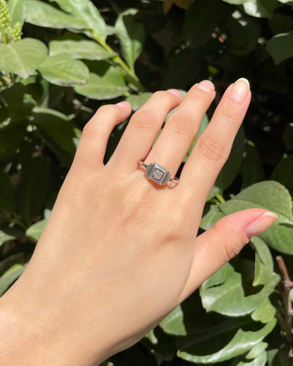 Bague Art déco Argent massif &amp; Diamant 0.25 carat &quot;Elliot&quot;