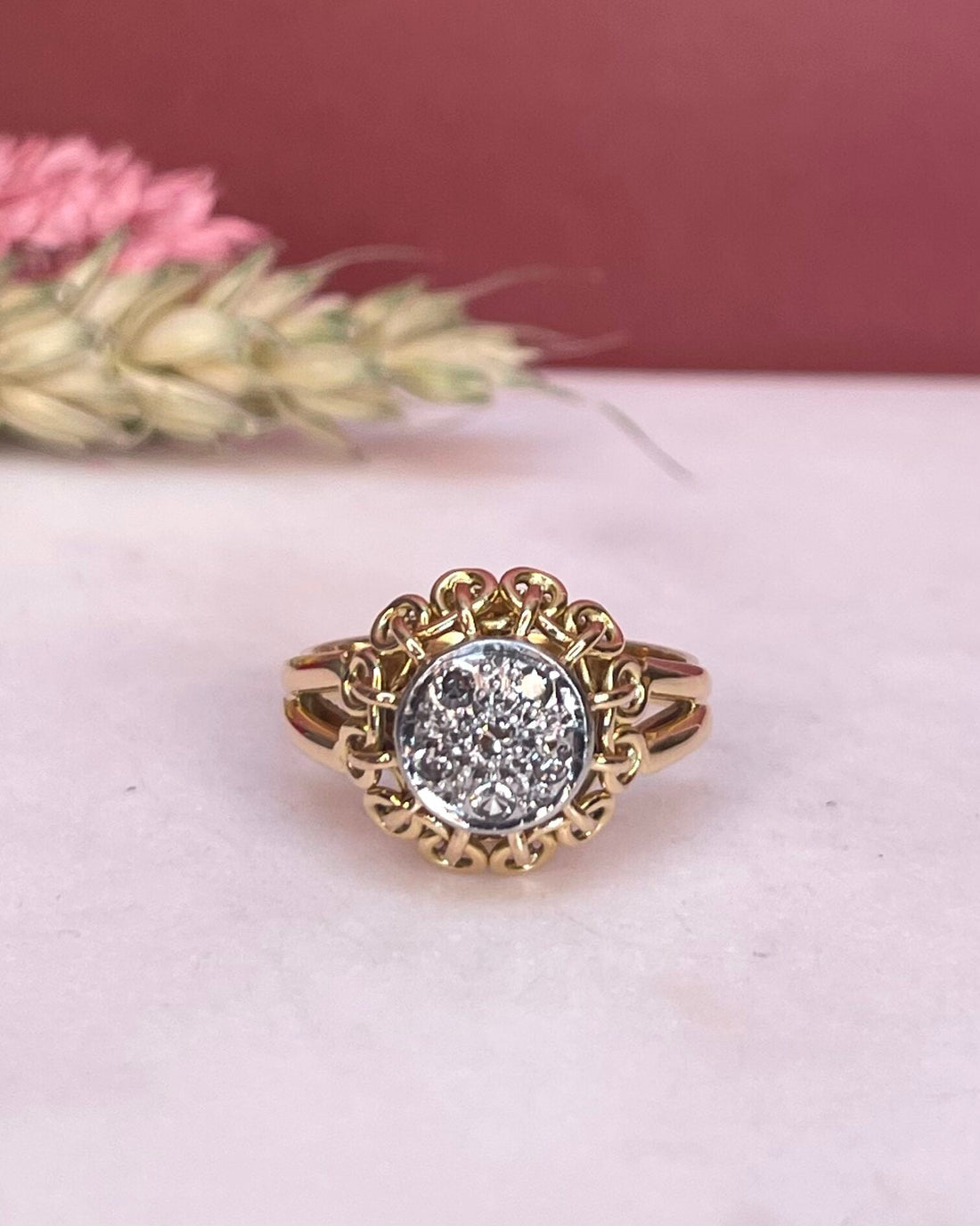 Bague Vintage Fleur Diamants "Solenn" - Elliade Paris