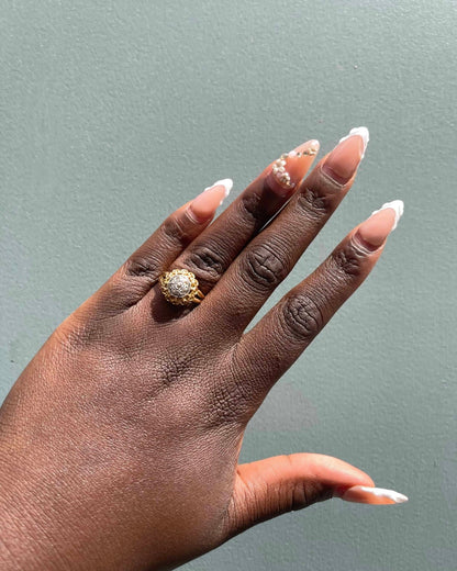 Bague Vintage Fleur Diamants &quot;Solenn&quot; - Elliade Paris