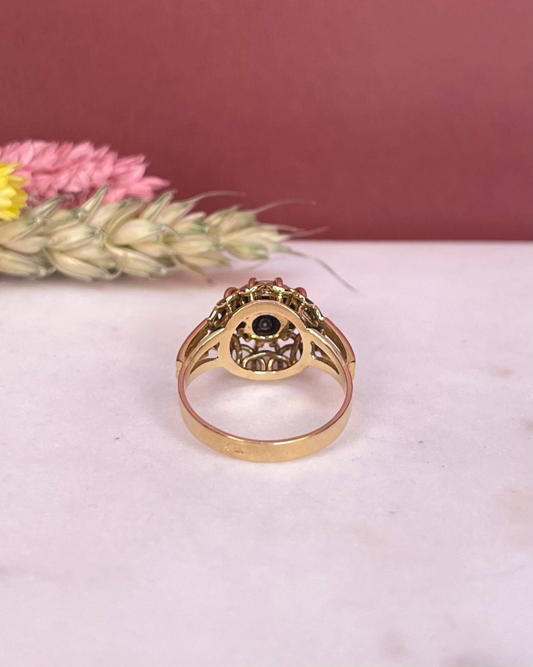 Bague Vintage Fleur Diamants &quot;Solenn&quot; - Elliade Paris