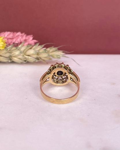 Bague Vintage Fleur Diamants &quot;Solenn&quot; - Elliade Paris