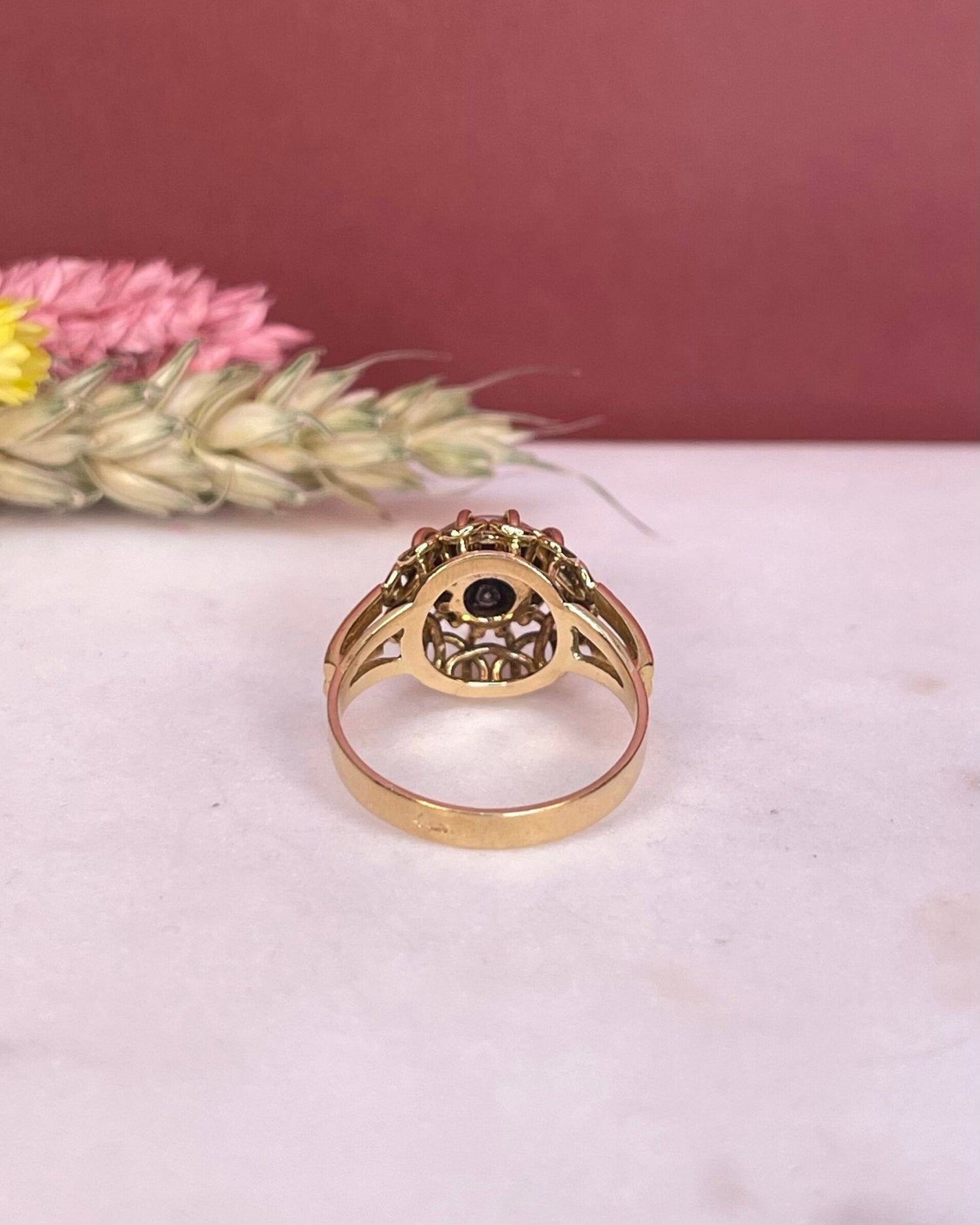 Bague Vintage Fleur Diamants &quot;Solenn&quot; - Elliade Paris