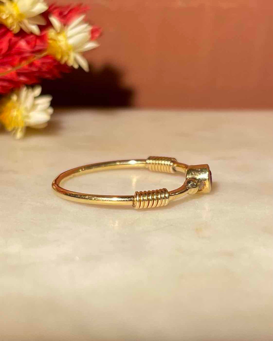 Bague Solitaire Grenat &quot;Gisèle&quot;