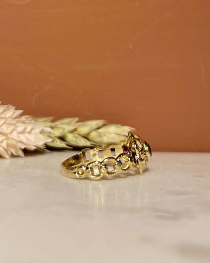 Bague Vintage Grenat Fleur "Florina" - Elliade Paris