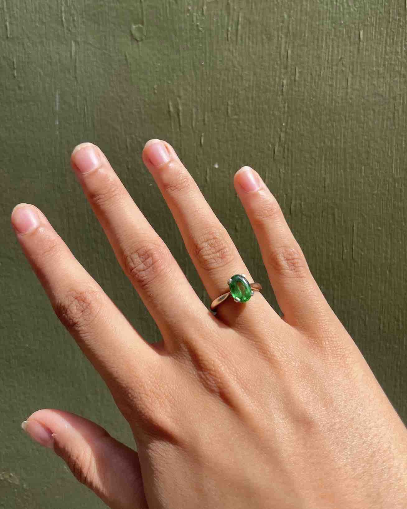 Bague vintage Grenat Tsavorite 2 carats &quot;Gina&quot; - Elliade Paris