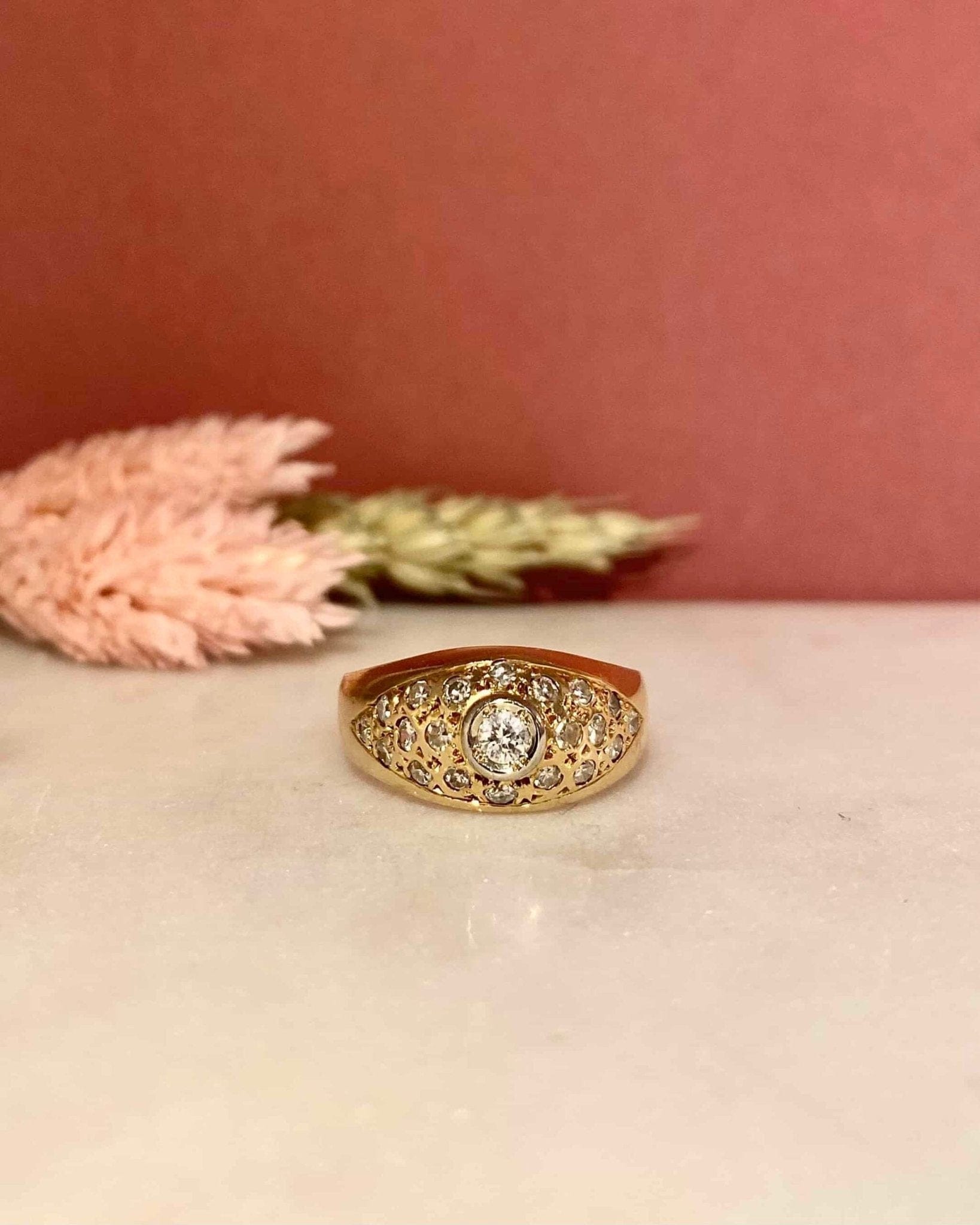 Bague Vintage Jonc 21 Diamants "Cassey" - Elliade Paris