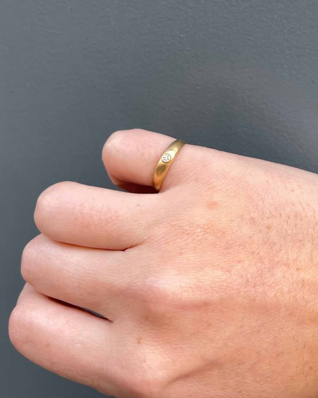 Bague Vintage Jonc Diamant &quot;Leyla&quot; - Elliade Paris