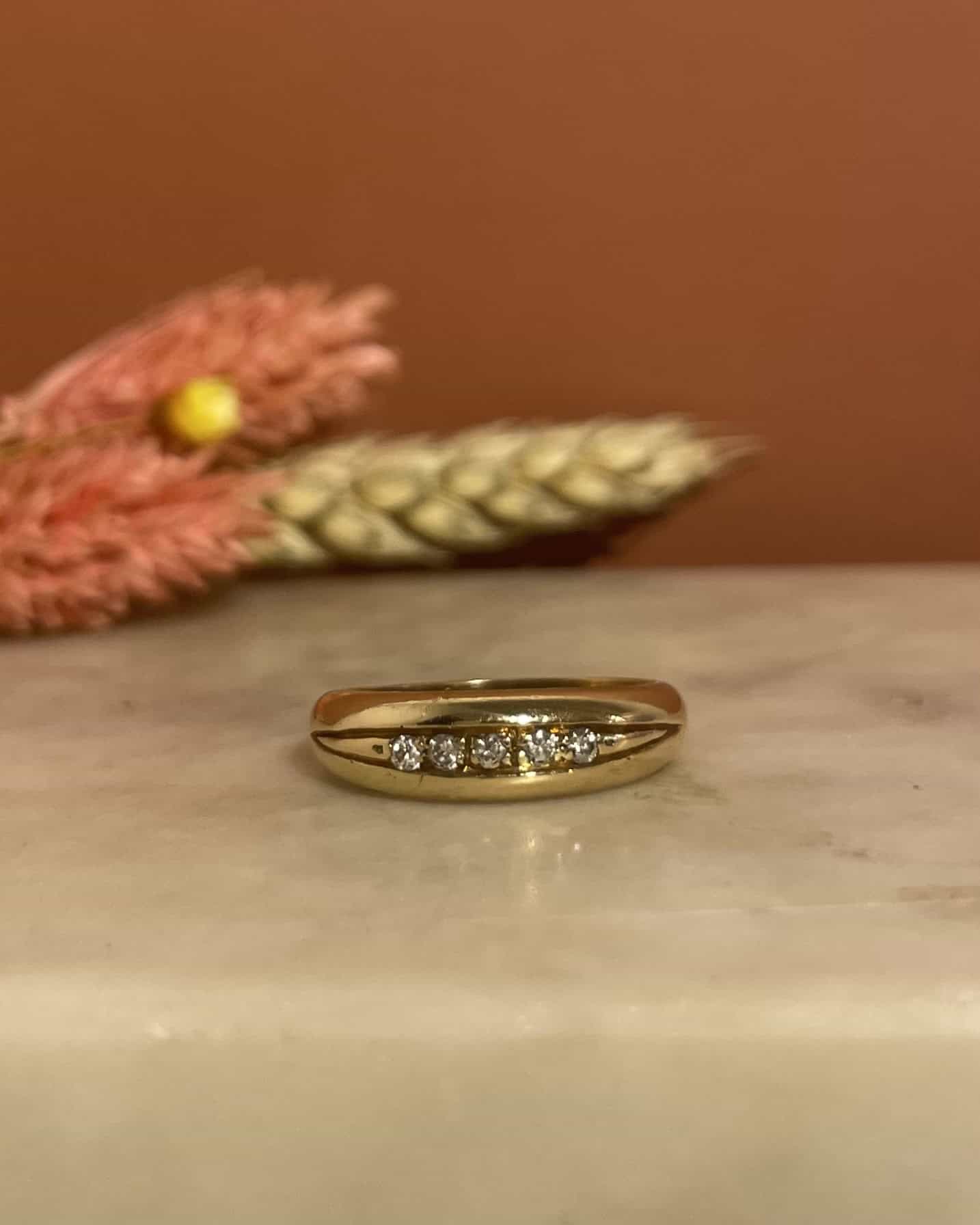 Bague Vintage Jonc Diamants "Sabine" - Elliade Paris