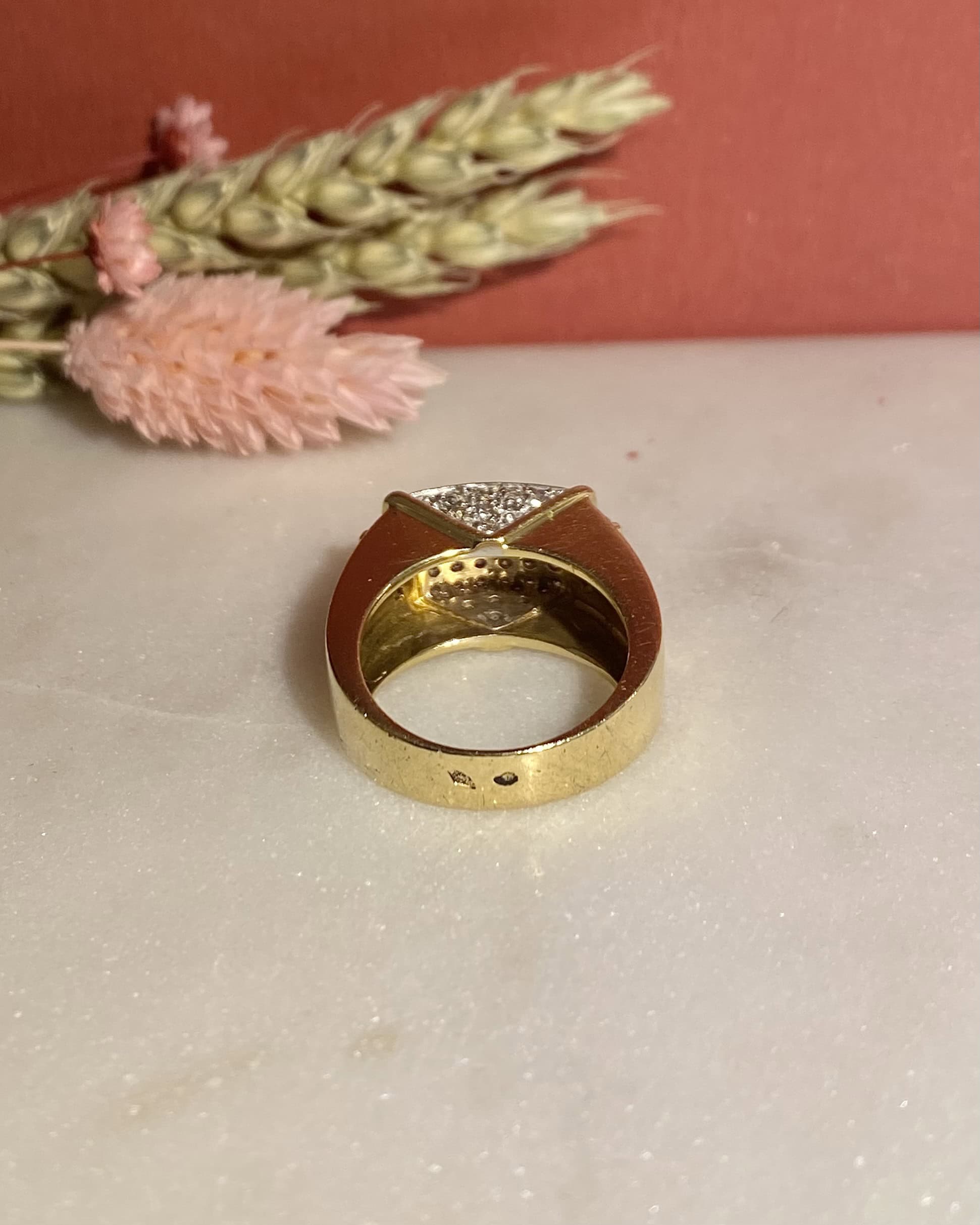 Bague Vintage Tank 60 Diamants &quot;Christina&quot;
