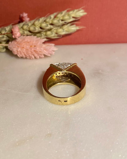 Bague Vintage Tank 60 Diamants &quot;Christina&quot;