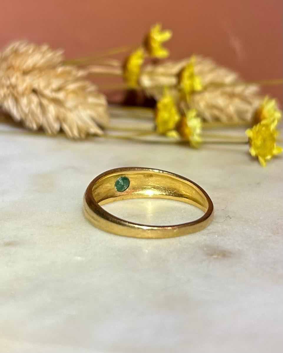 Bague Vintage Jonc Émeraude &quot;Malika&quot;