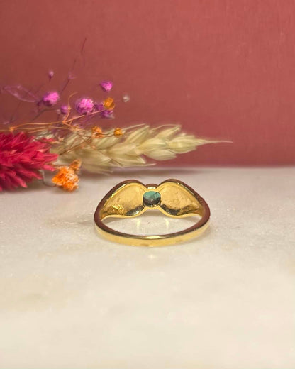Bague Vintage Jonc Émeraude &quot;Naya&quot; - Elliade Paris