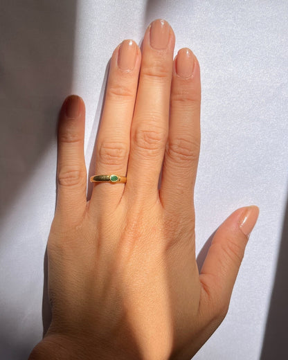 Bague Vintage Jonc émeraude &quot;Teri&quot; - Elliade Paris