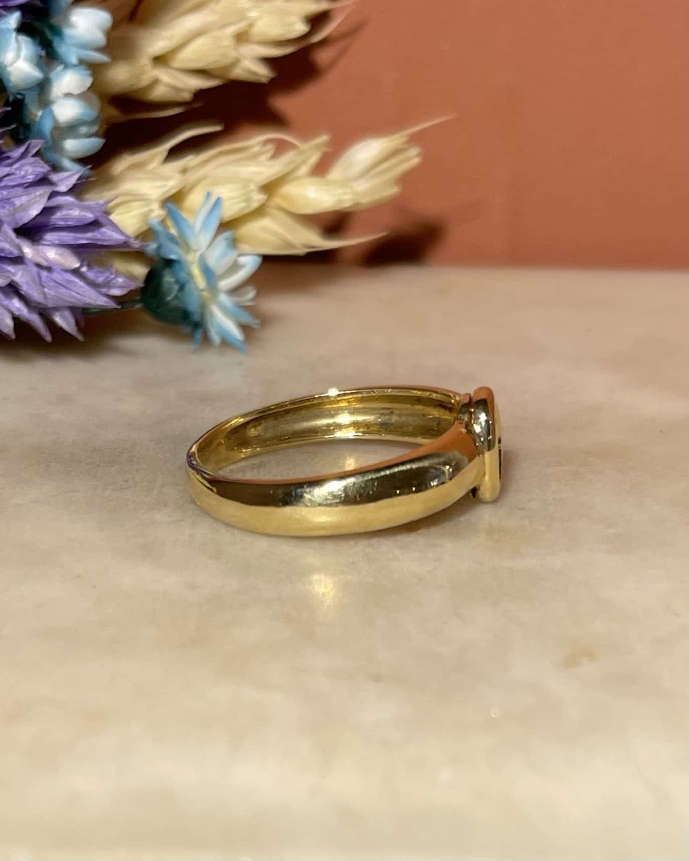 Bague Vintage Jonc Émeraude "Yona" - Elliade Paris