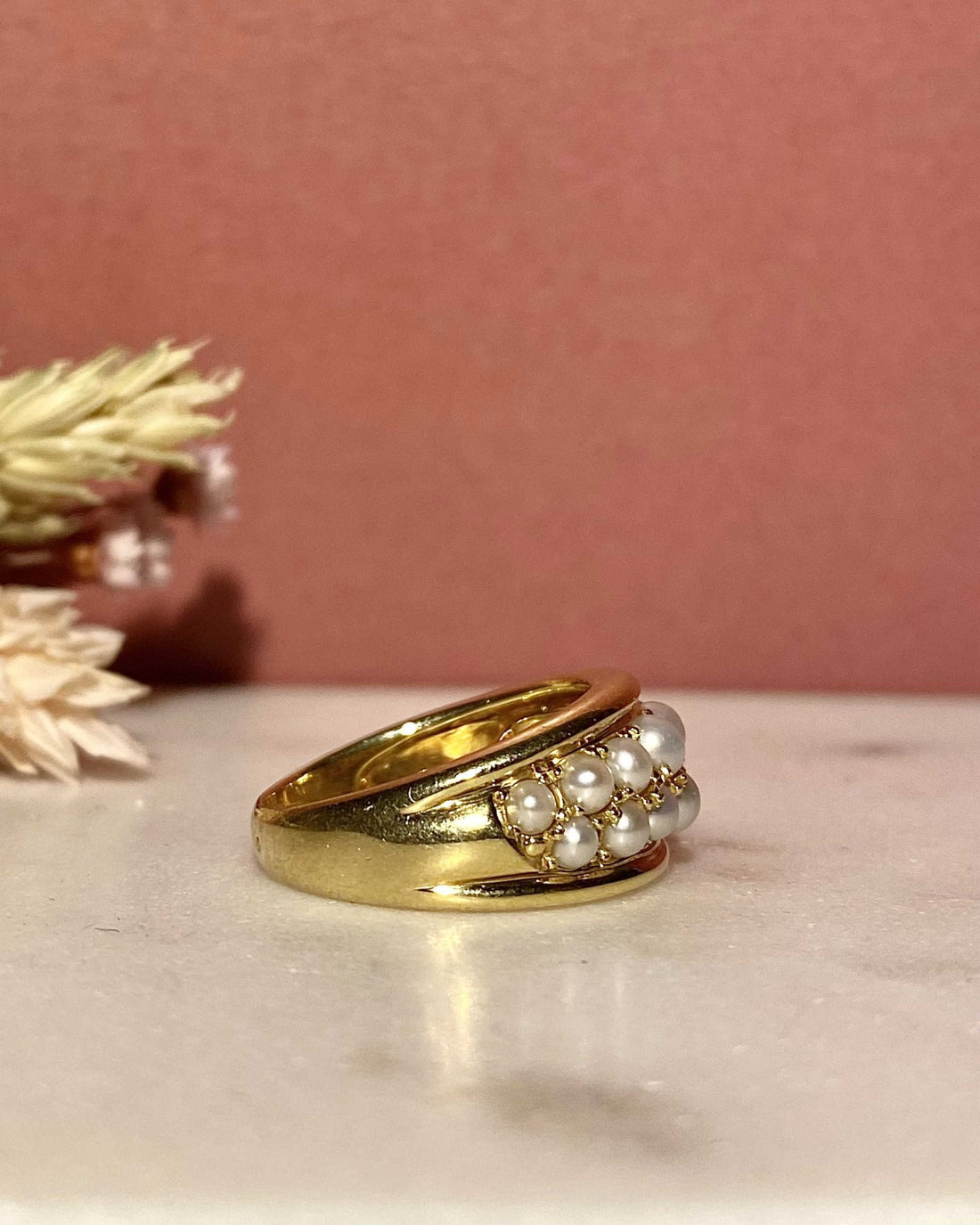 Bague Vintage Jonc Perles &quot;Alison&quot; - Elliade Paris