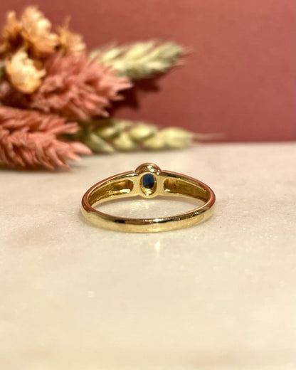 Bague Vintage Jonc Saphir &quot;Clémence&quot; - Elliade Paris