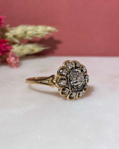 Bague Vintage Marguerite Diamants 0.30 carat &quot;Monna&quot; - Elliade Paris