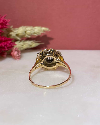 Bague Vintage Marguerite Diamants 0.30 carat &quot;Monna&quot; - Elliade Paris