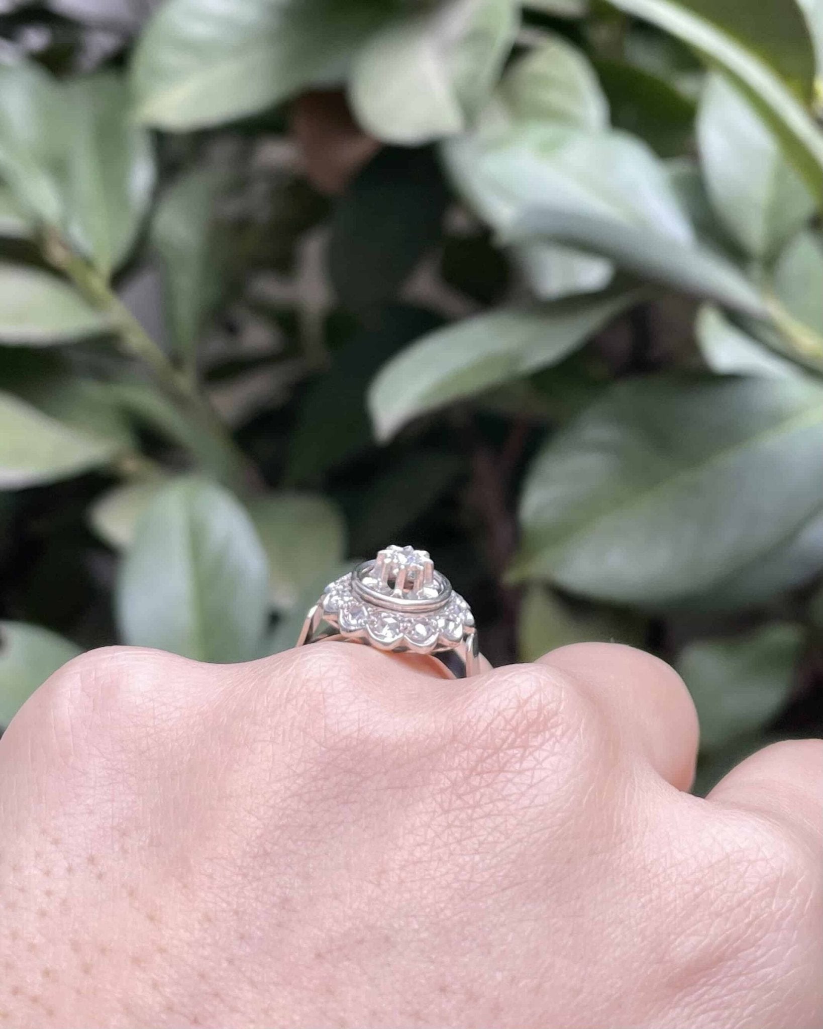 Bague Vintage Marguerite Diamants 0.56 carat &quot;Harmony&quot; - Elliade Paris