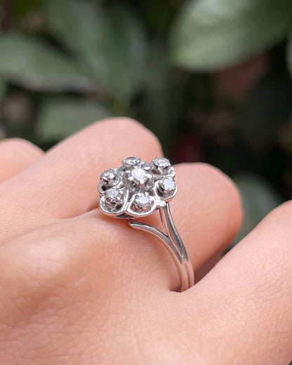Bague Vintage Marguerite Diamants &quot;Denise&quot; - Elliade Paris