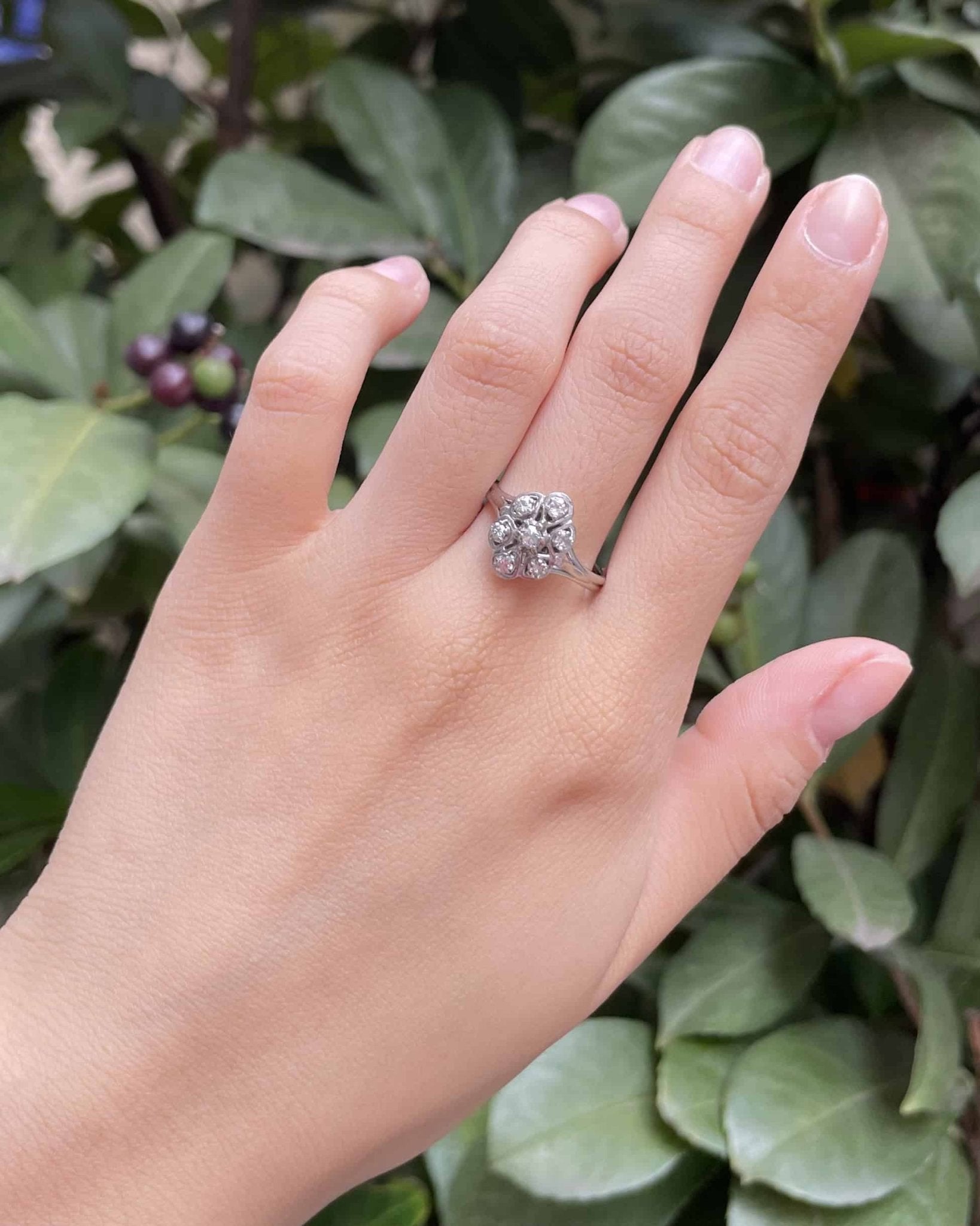 Bague Vintage Marguerite Diamants "Denise" - Elliade Paris