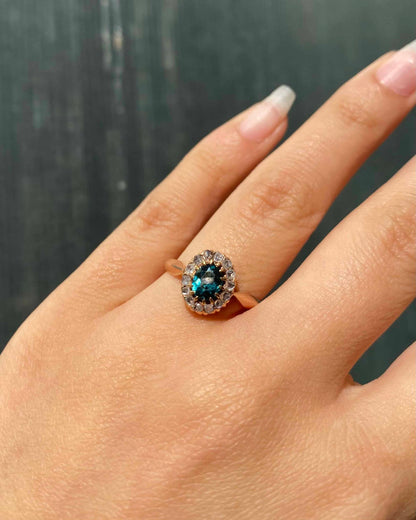 Bague Marguerite Art-Déco Topaze 0.65 carat &amp; Diamants « Azura »