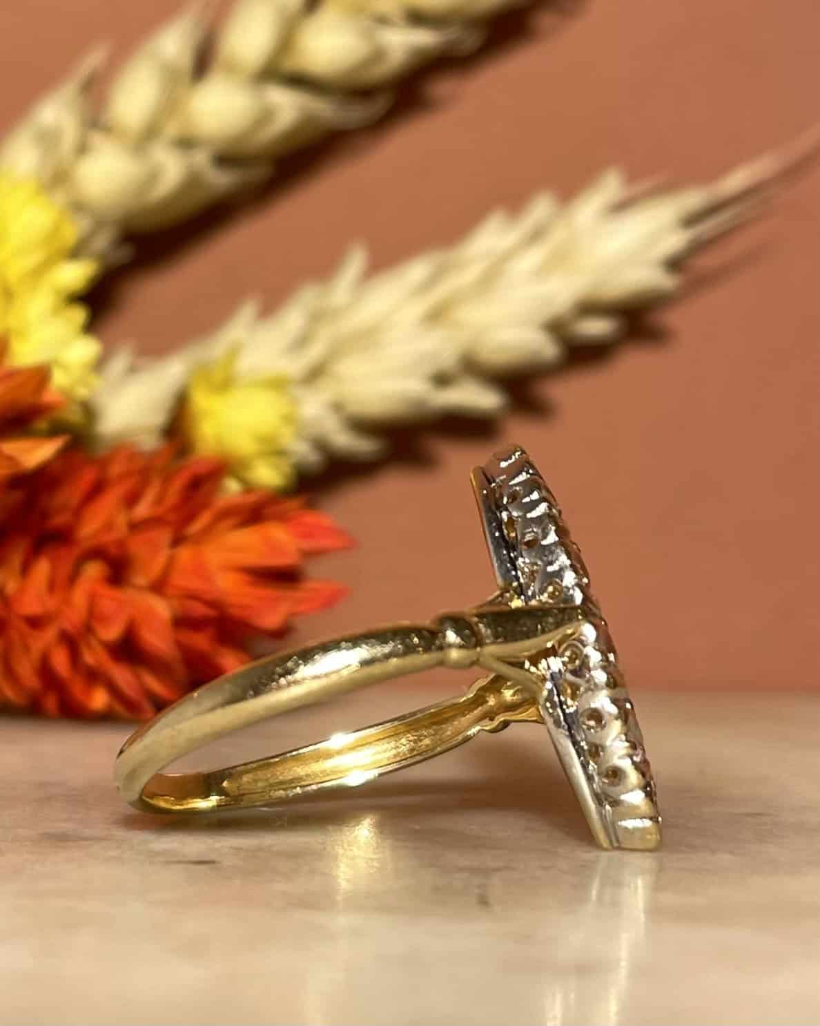 Bague Vintage Marquise 13 Diamants "Syntia" - Elliade Paris