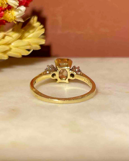 Bague Trilogie Topaze Impériale &amp; Diamants &quot;Sélène&quot;