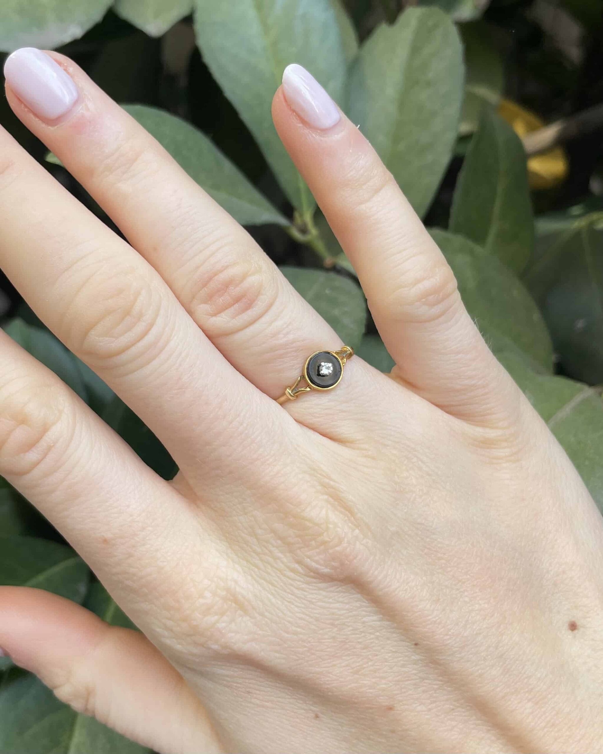 Bague Vintage Onyx &amp; Diamant "Eleonore"