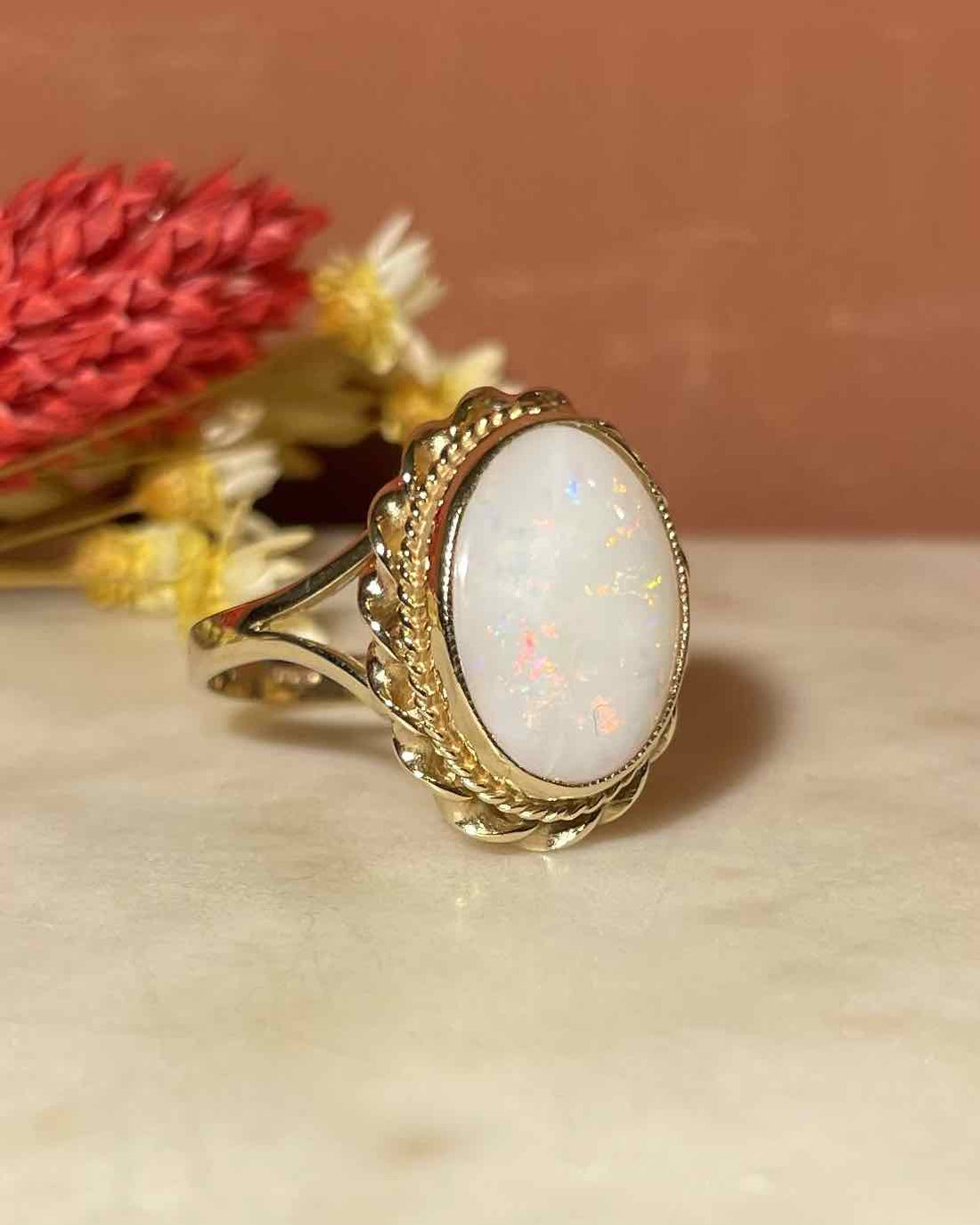 Bague Vintage Opale 2 Carat "Cordelia" - Elliade Paris