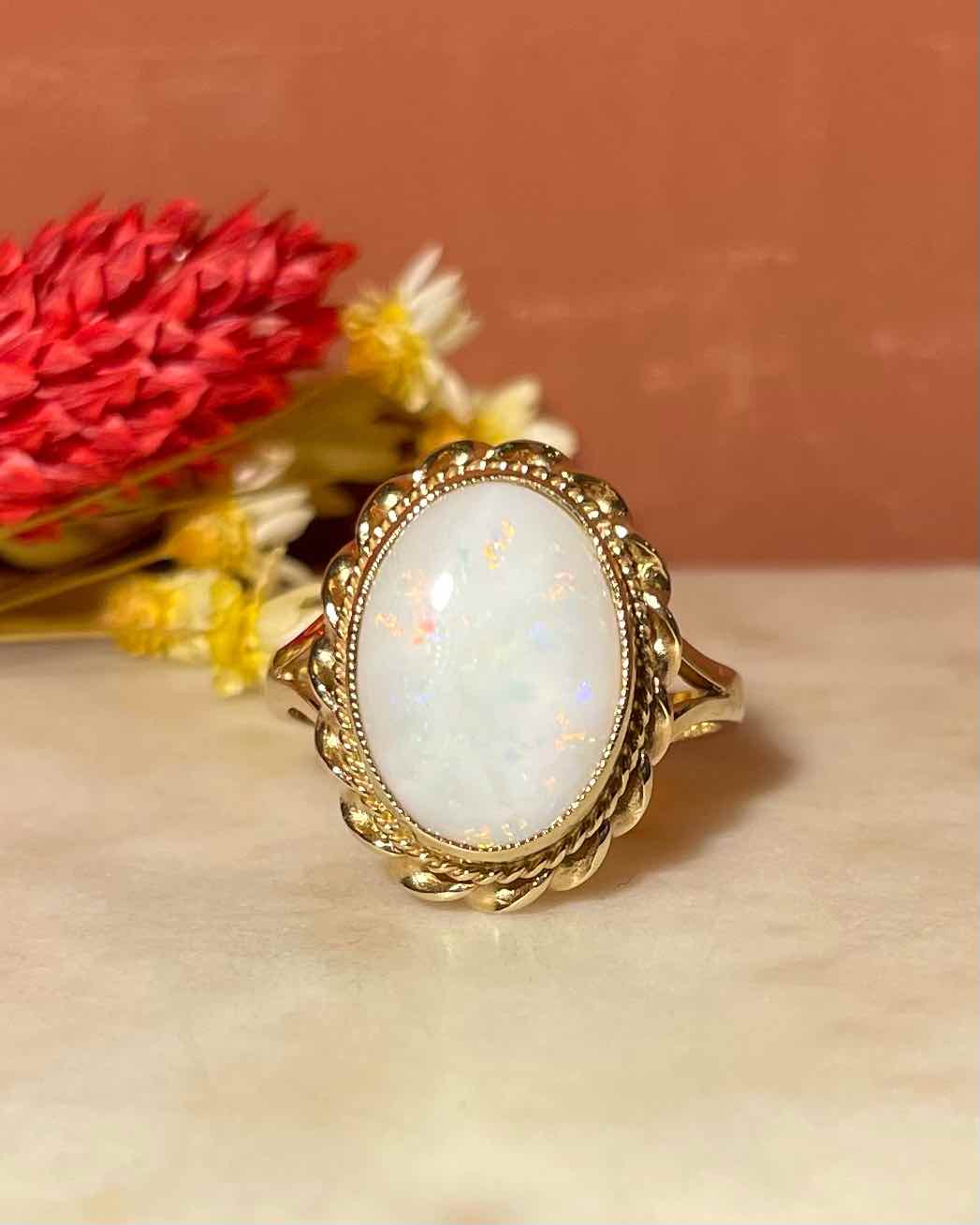 Bague Vintage Opale 2 Carat "Cordelia" - Elliade Paris